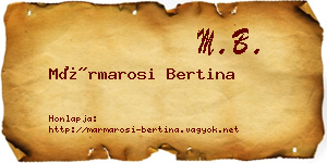 Mármarosi Bertina névjegykártya